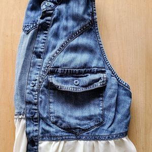 !4 for 15! Guess denim mix media top